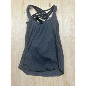 Lululemon Free To Be Wild Tank Top Strappy Open Back Gray Striped Size 2 / XS
